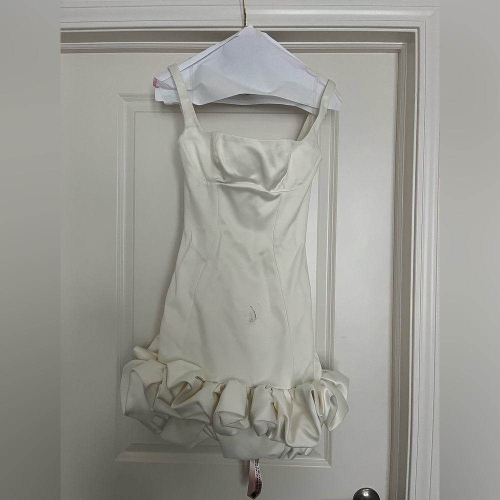 House of CB Lilou ruffle square neck minidress